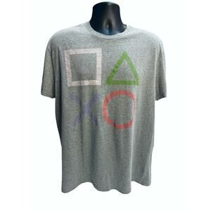 PlayStation Controller Button Symbols Gray T-Shirt Size 2XL